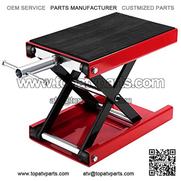 Steel Motorcycle ATV Wide Deck Scissor Lift Jack Crank Hoist Stand 1100 lbs