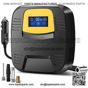 Air Compressor Tire Inflator - Portable DC 12V 120PSI Auto Air Pump - Digital Pressure Gauge, Touchscreen and Emergency LED Light - Car Tire, Bicycle, Basketball and Other Inflatables