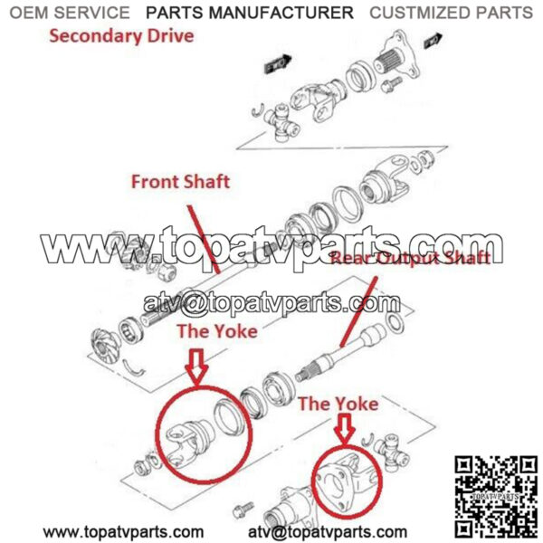Rear Drive Shaft Output Yoke w/ U-joint for Suzuki LT-A500F Vinson 500 2002-2007 - Image 2